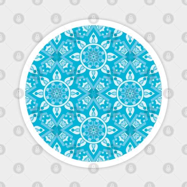 Ornamental floral mandala blue #8 Magnet by GreekTavern